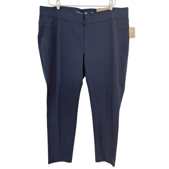 St Johns Bay Women's Tummy Panel Pull-on Skinny Leg Stretch Navy Leggings 3X NWT - Picture 1 of 12